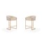 Manhattan Comfort Louvre 36 in. Cream and Titanium Gold Stainless Steel Counter Height Bar Stool (Set of 2)